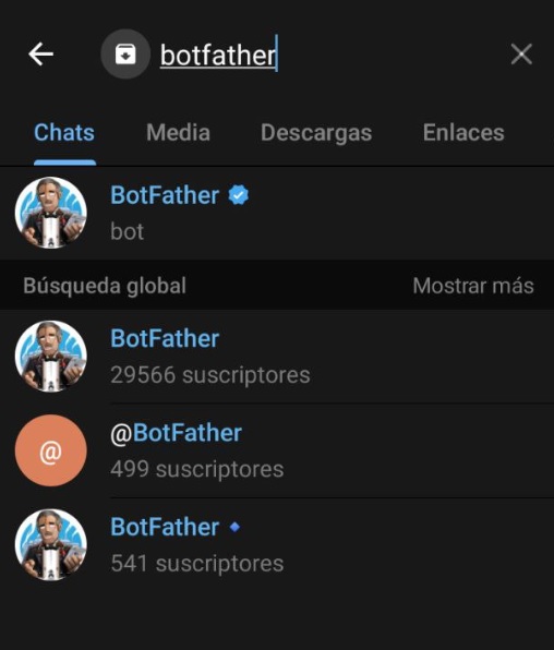 BotFather Telegram.