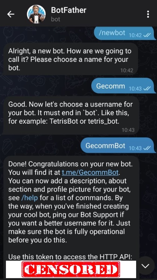 BotFather token Telegram.